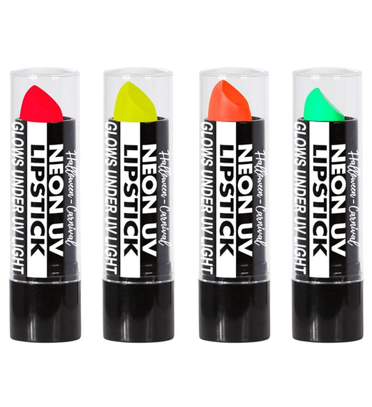 Display Box Of 24 Neon Lipsticks 6 Ml - 6 Each Of Neon Pink, Neon Yellow, Neon Green, Neon Orange