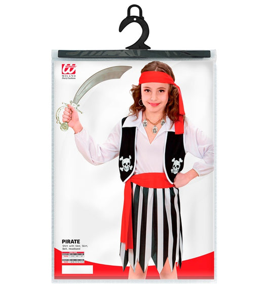 Pirate Girl Shirt With Vest, Skirt, Belt, Headband