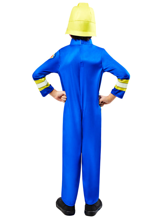 Kids Fireman Sam Costume with Yellow Helmet 2