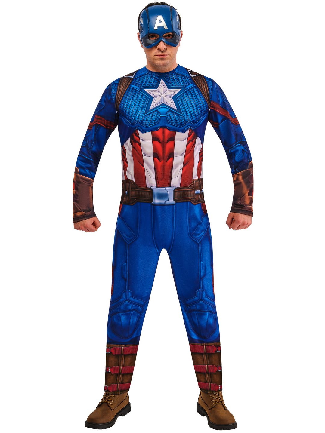 Captain America Adult Costume Avengers Jumpsuit and Mask