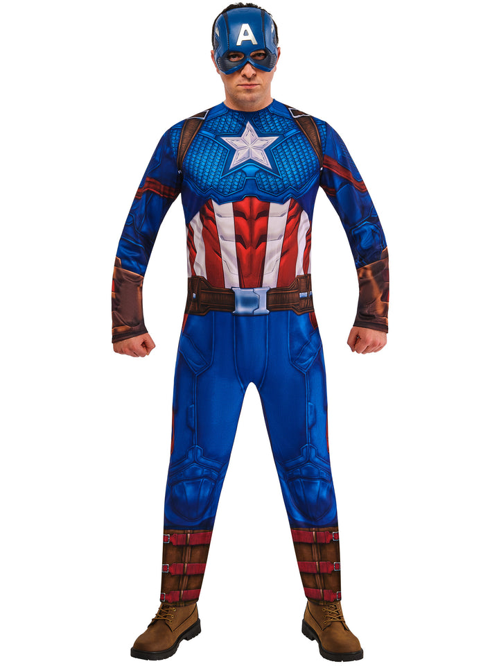 Captain America Adult Costume Avengers Jumpsuit and Mask