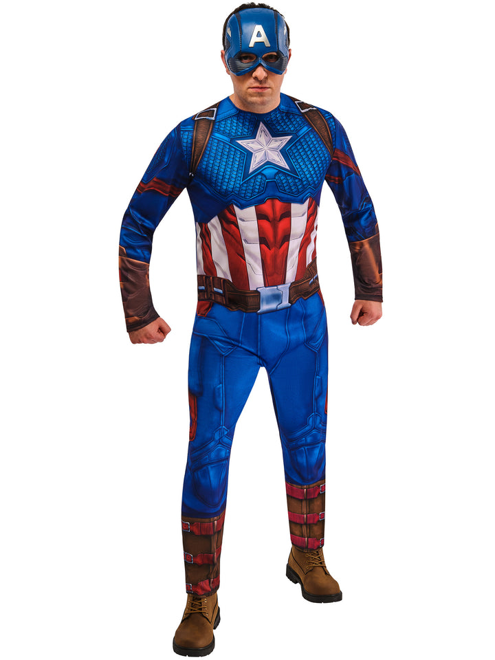 Captain America Adult Costume Avengers Jumpsuit and Mask