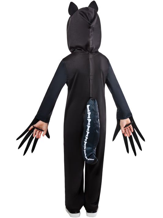 Skeleton Werewolf Costume Kids Jumpsuit with Headpiece and Detachable Tail 2