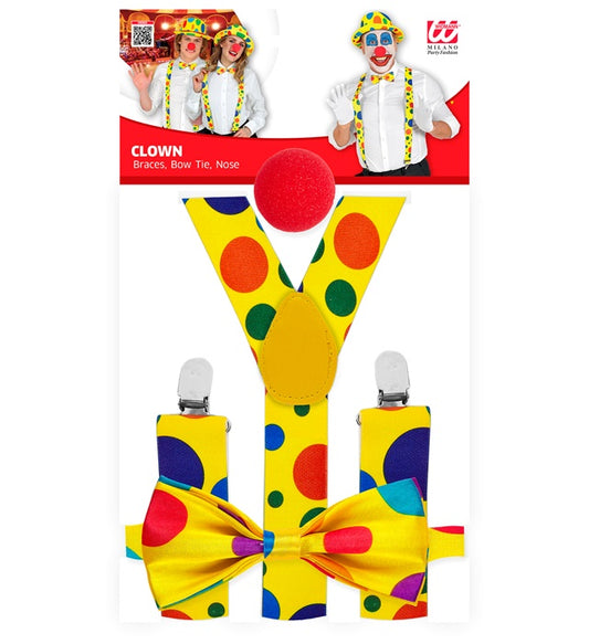Clown Braces, Bow Tie, Nose