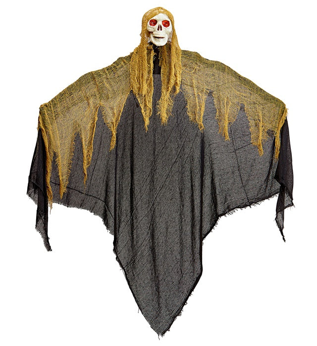Sound Sensor Activated Grim Reaper With Blinking Led Light Eyes & Eerie Sounds 130 Cm