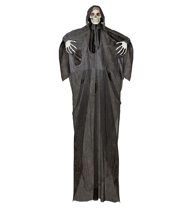 Sound Sensor Activated Grim Reaper With Intermittent Blinking Led Light Eyes, Eerie Sounds & Evil Laughter 240 Cm