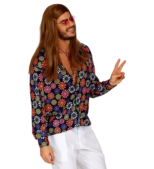 The 70S Groovy Style - Blue Flowers Shirt