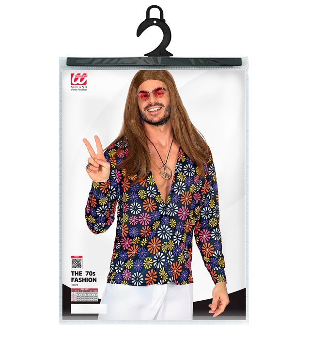 The 70S Groovy Style - Blue Flowers Shirt