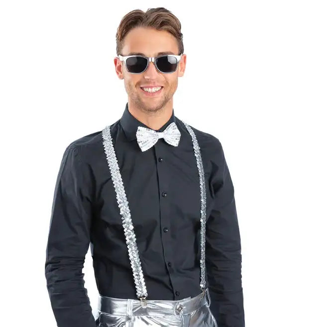 Metallic Silver Sequin Party Set