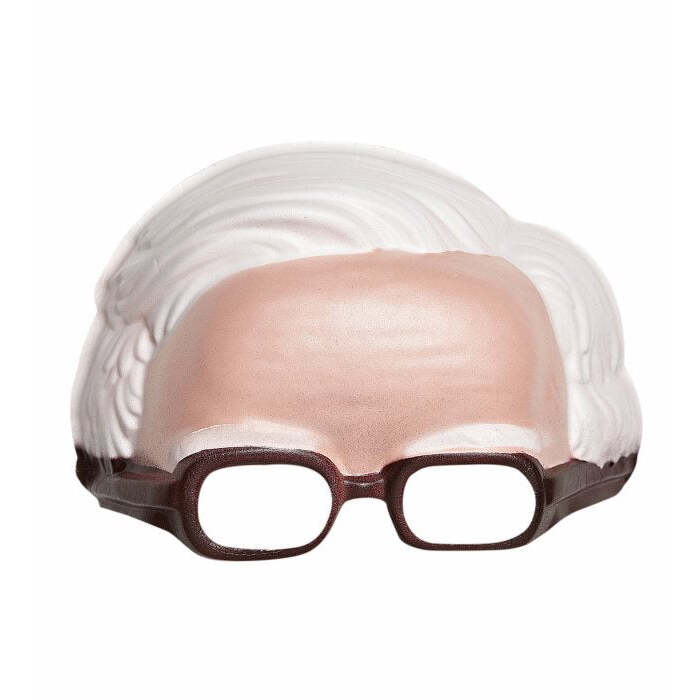 Chinless Mask With White Hair & Glasses
