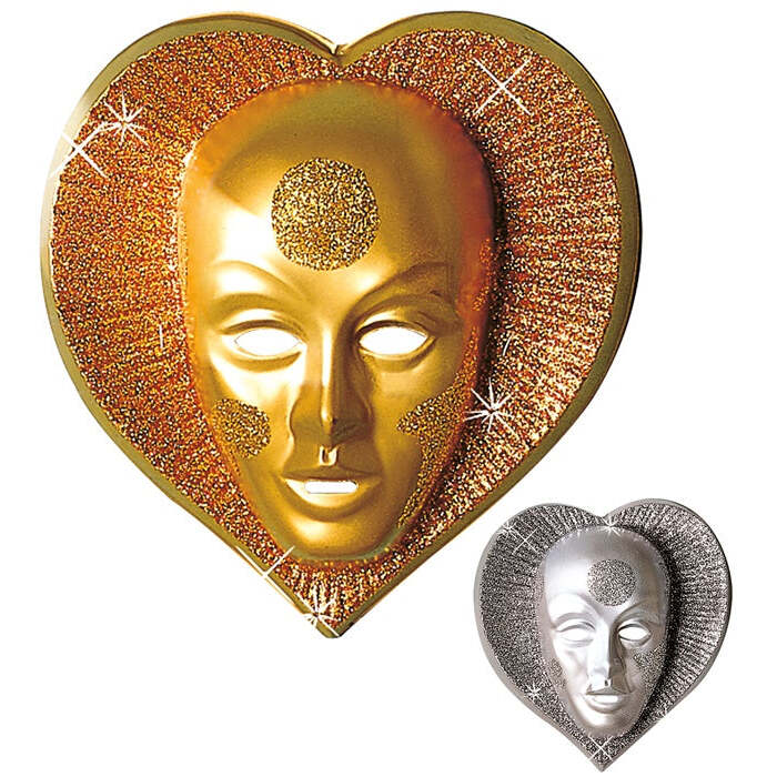 Heart Mask Plastic - 2 Colors Ass.