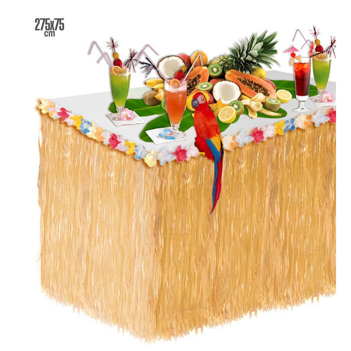 Tropical Table Skirt With Flower275X75 Cm