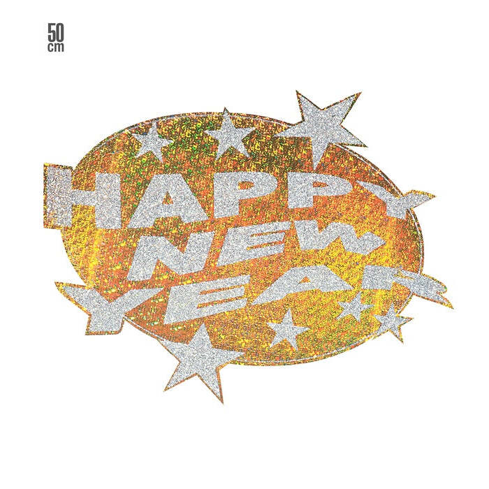 Happy New Year Holographic & Decoration Ø 50 Cm - Ass. Goldand Silver