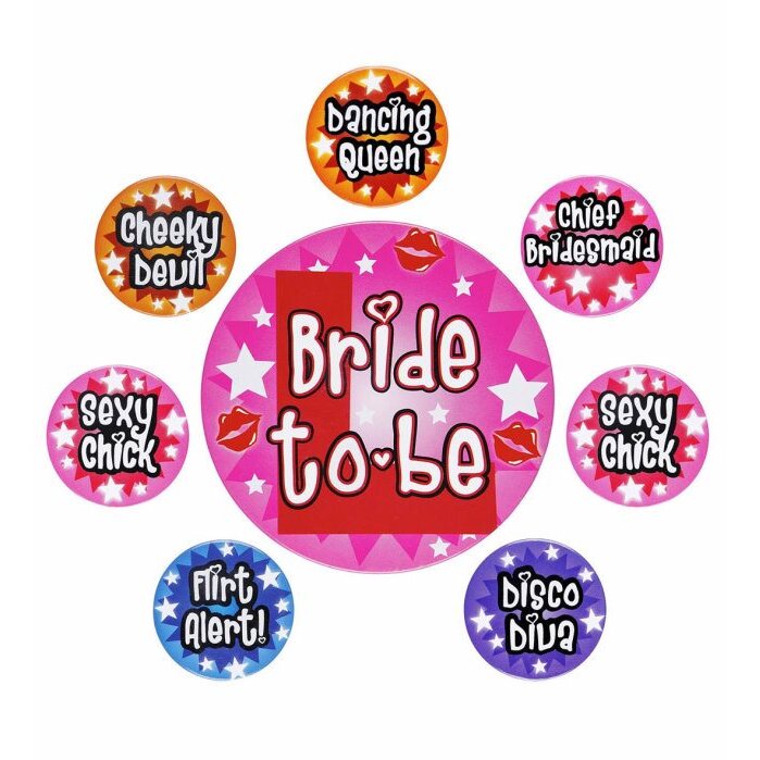 Set Of 8 Bachelorette Party Pins