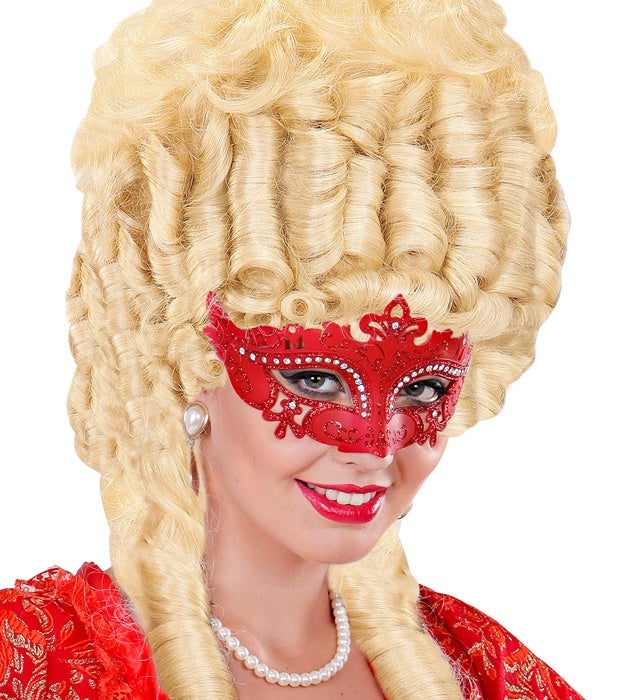 Red Venice Eyemask And Rhinestones