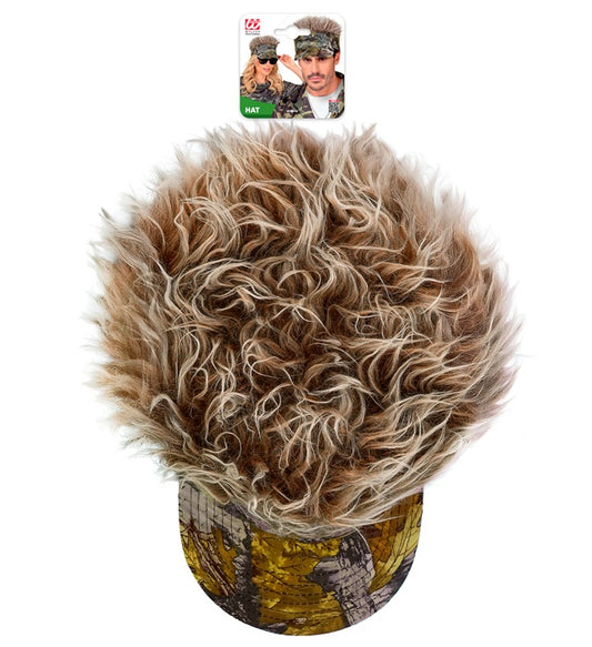 Visor With Plush Hair Camouflage