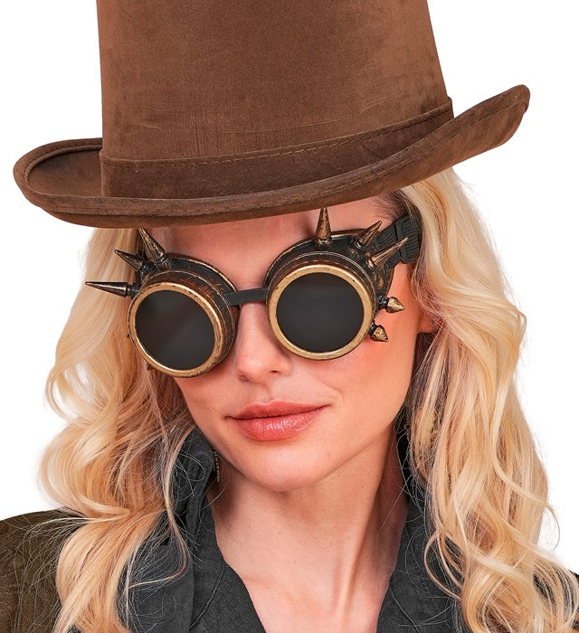 Goggles Steampunk Spiked Antique Gold
