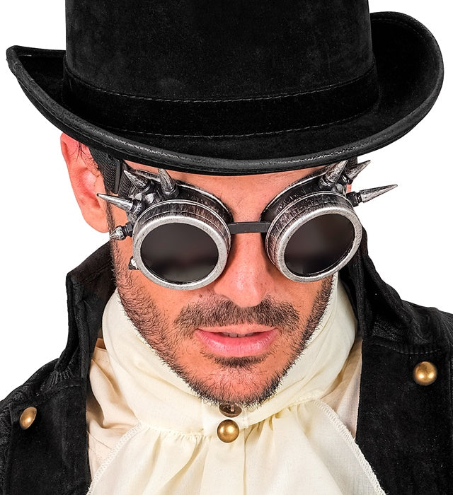 Goggles Steampunk Spiked Antique Silver