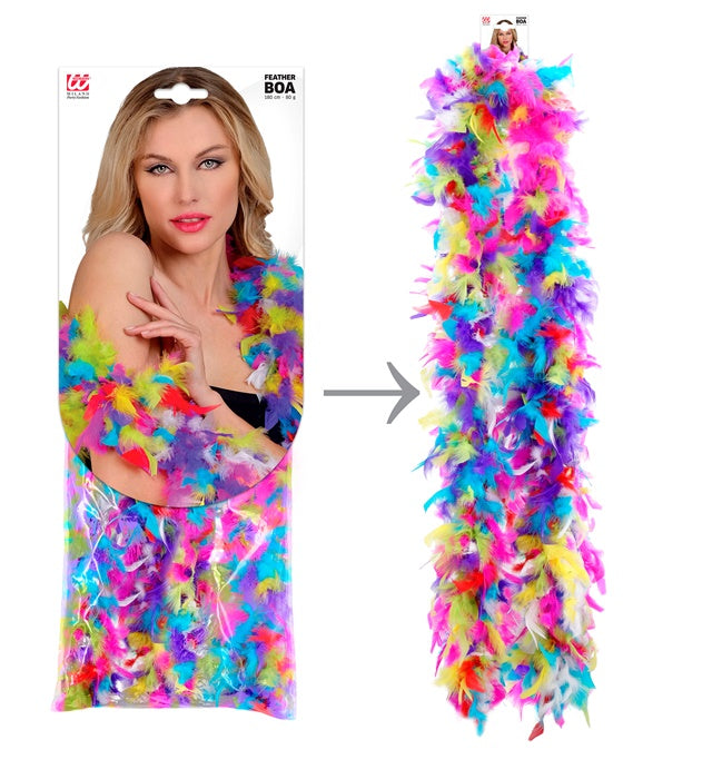 Multicolor Feather Boa - 1,80 M - 80 G