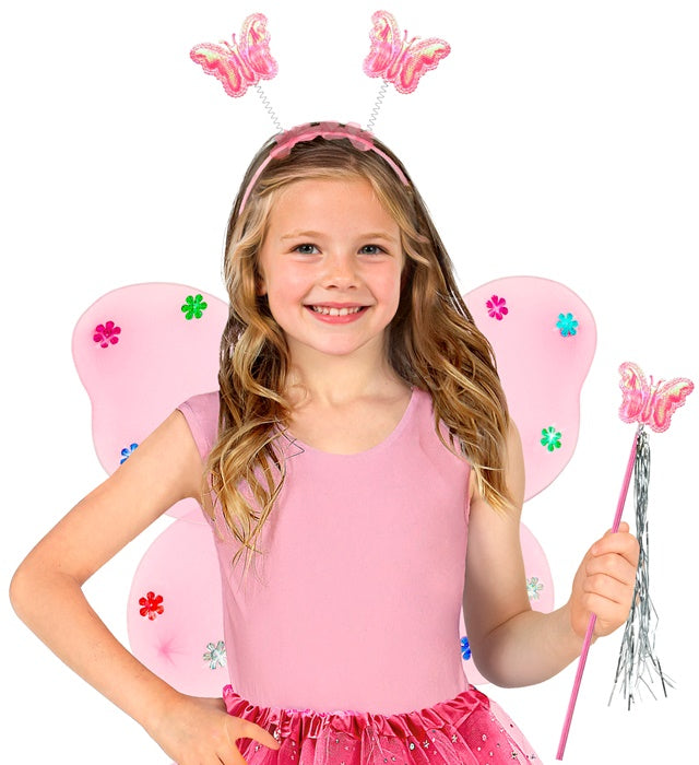 Butterfly Set Pink Wings, Headpiece, Magic Wand