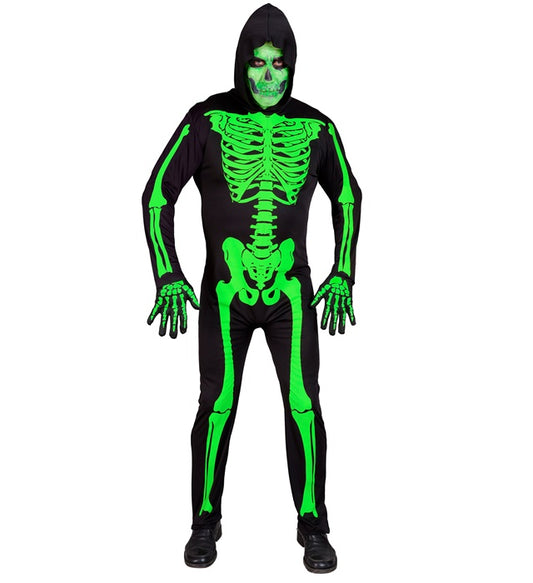 Green Skeleton Hooded Jumpsuit