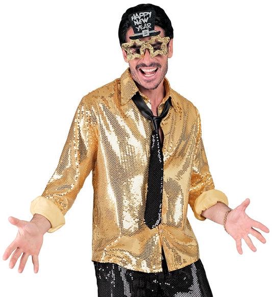 Party Fashion Shirt Gold Sequin Shirt