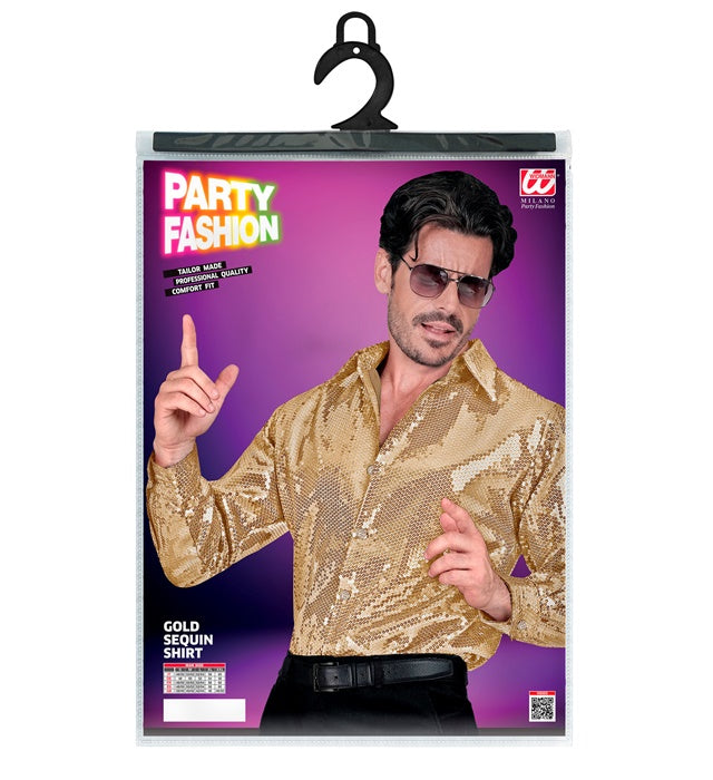 Party Fashion Shirt Gold Sequin Shirt