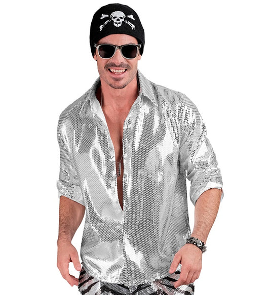 Party Fashion Shirt Silver Sequin Shirt