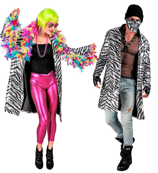 Party Fashion Coat Animalier Zebra Sequin Coat