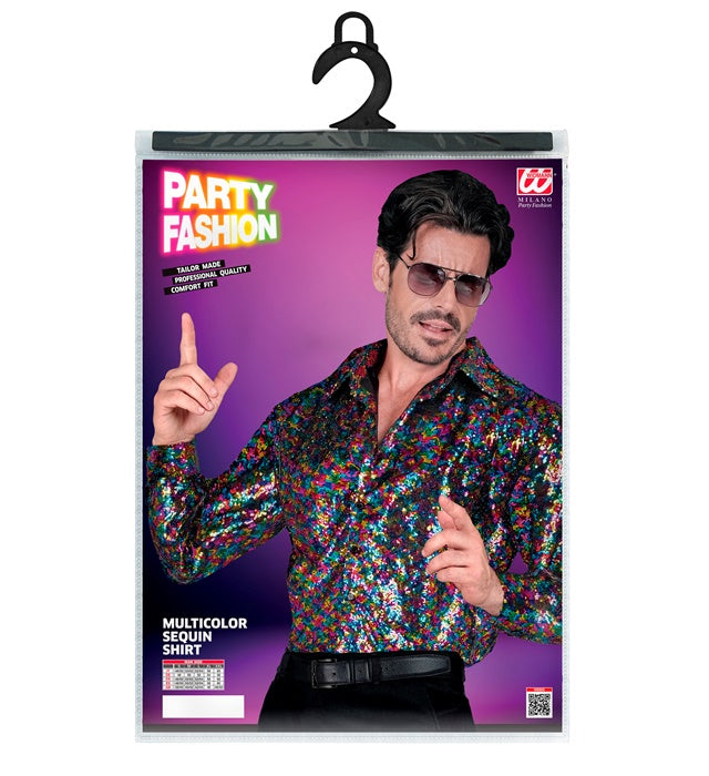 Party Fashion Shirt Multicolor Sequin Shirt
