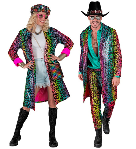 Party Fashion Coat Rainbow Animalier Leopard Sequin Coat