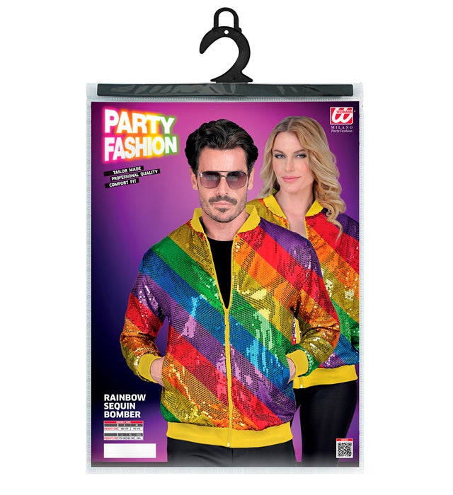 Party Fashion Bomber Rainbow Sequin Bomber