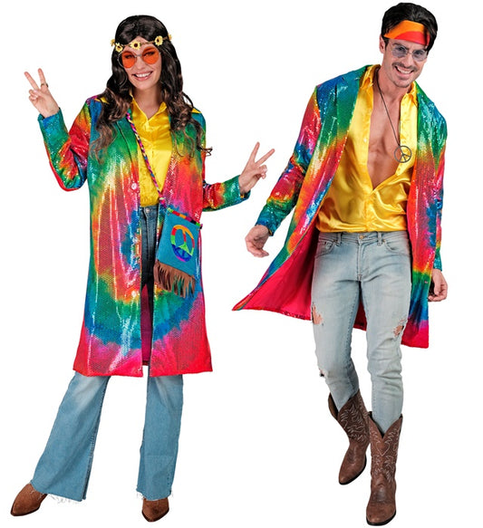 Party Fashion Coat Tie Dye Sequin Coat