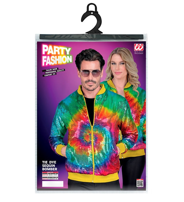 Party Fashion Bomber Tie Dye Sequin Bomber