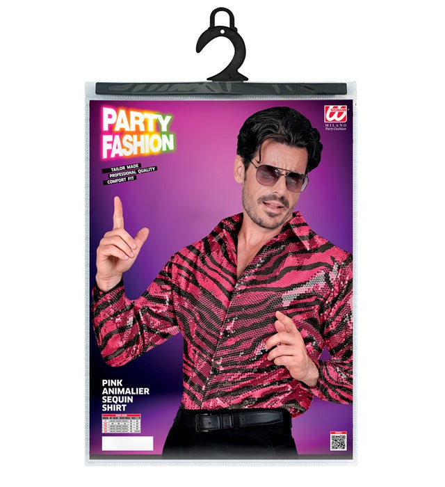 Party Fashion Shirt Pink Animalier Sequin Shirt