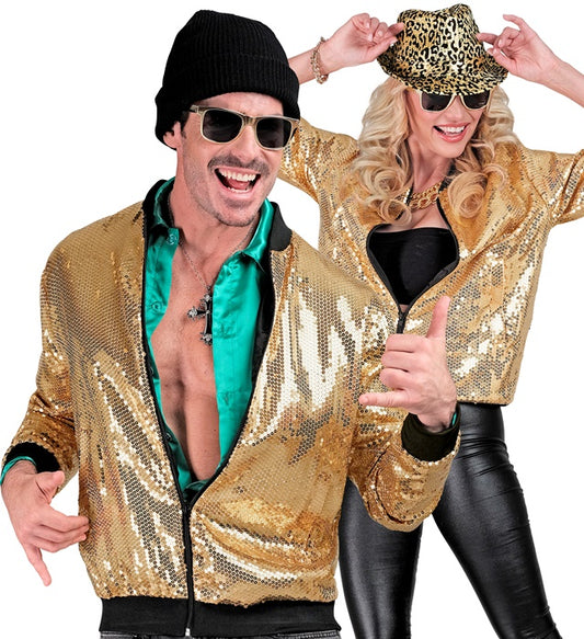 Party Fashion Bomber Gold Sequin Bomber
