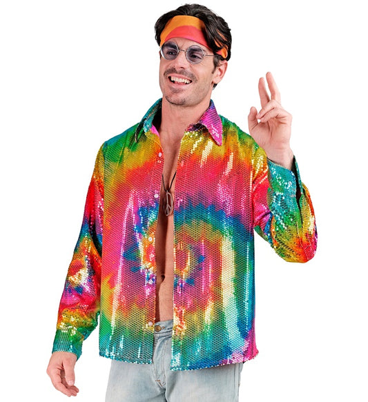 Party Fashion Shirt Tie Dye Sequin Shirt
