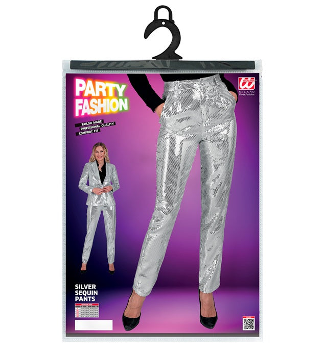 Party Fashion Pants Silver Sequin Pants