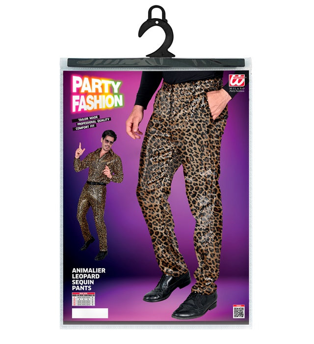Party Fashion Pants Animalier Leopard Sequin Pants