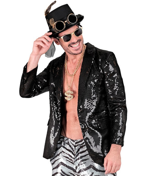 Party Fashion Jacket Black Sequin Jacket