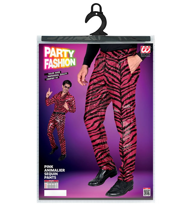 Party Fashion Pants Pink Animalier Sequin Pants