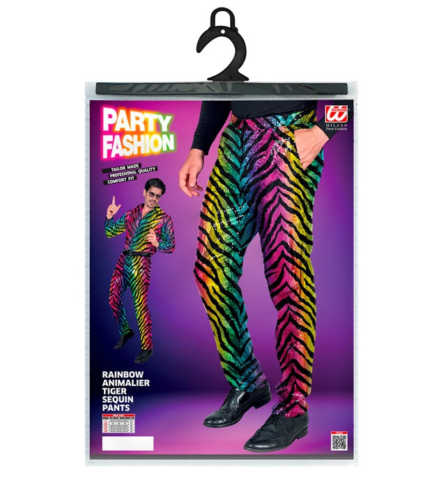 Party Fashion Pants Rainbow Animalier Tiger Sequin Pants
