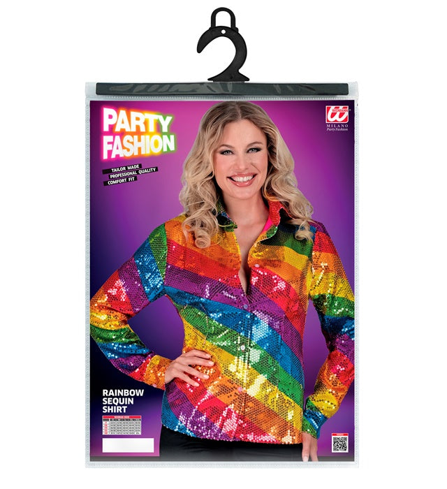 Party Fashion Shirt Rainbow Sequin Shirt