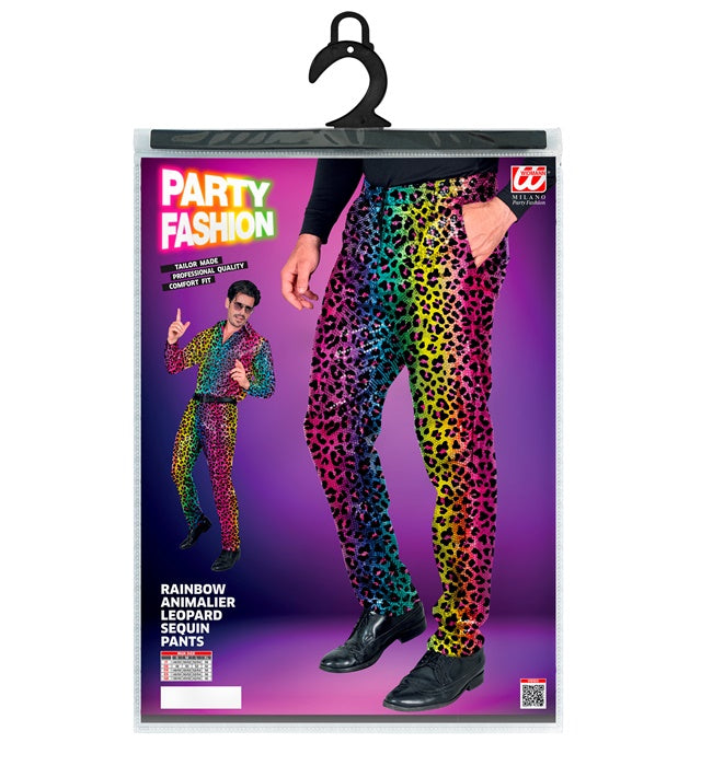 Party Fashion Pants Rainbow Animalier Leopard Sequin Pants