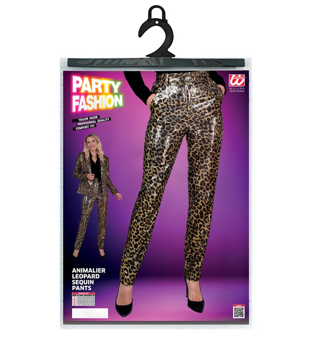 Party Fashion Pants Animalier Leopard Sequin Pants