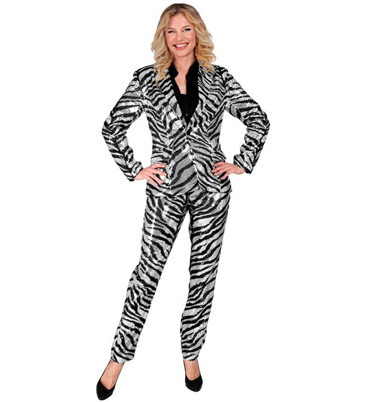 Party Fashion Pants Animalier Zebra Sequin Pants