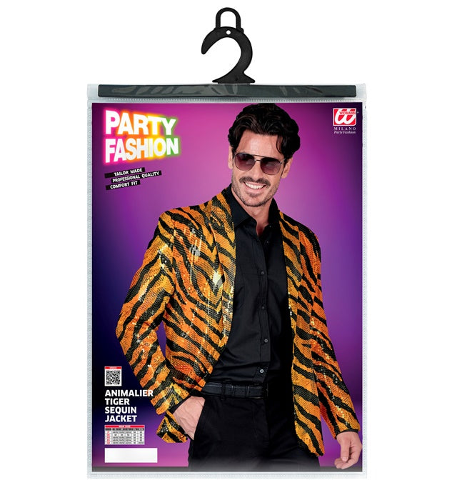 Party Fashion Jacket Animalier Tiger Sequin Jacket