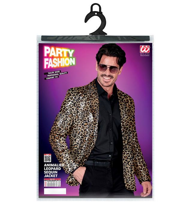 Party Fashion Jacket Animalier Leopard Sequin Jacket