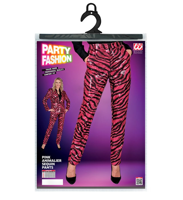 Party Fashion Pants Pink Animalier Sequin Pants
