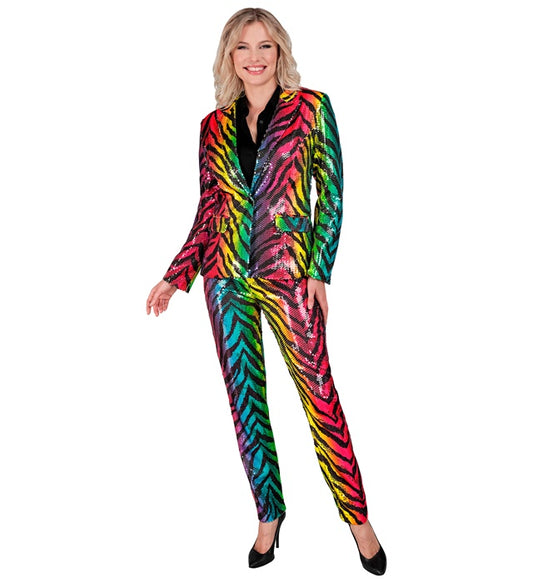 Party Fashion Pants Rainbow Animalier Tiger Sequin Pants